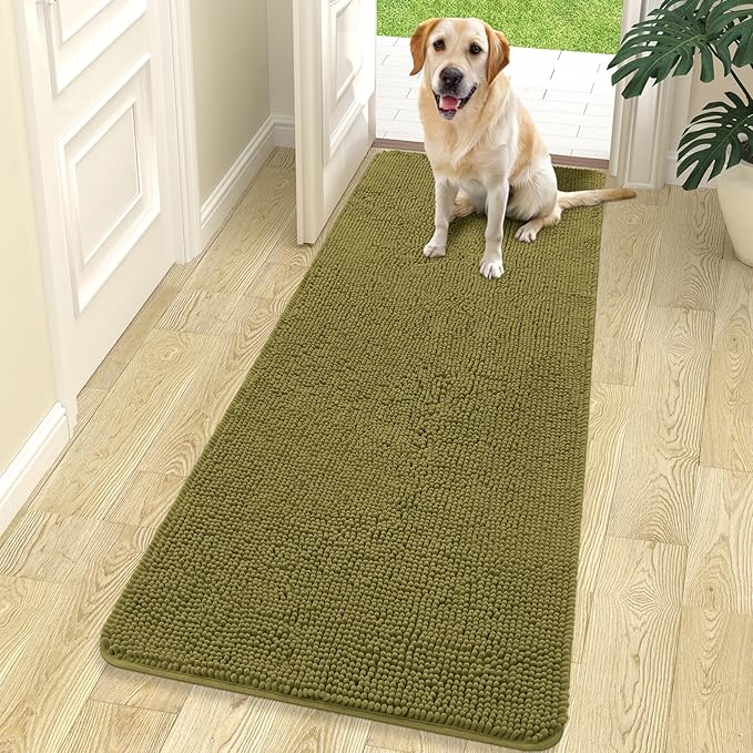 OLANLY Dog Door Mat for Muddy Paws 70x24, Absorbs Moisture and Dirt, Absorbent