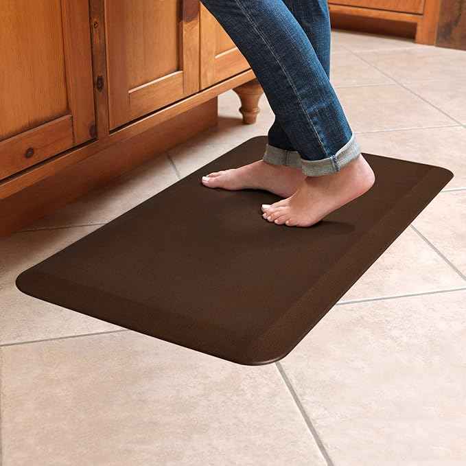 GelPro Anti-Fatigue Designer Comfort Kitchen Floor Mat, Leather Grain Truffle