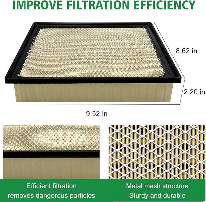 2PCS Cabin Engine Air Filter Kit Fits