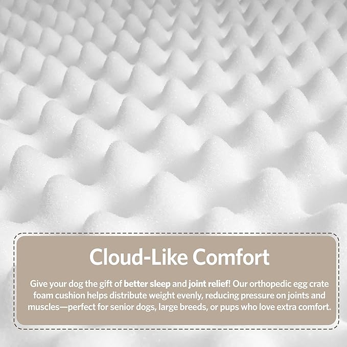 MidWest Homes for Pets Orthoperdic Egg-Crate Nesting Pet Bed w/Teflon Fabric Protector, XL Brown