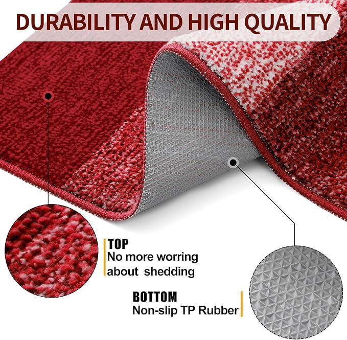 Kitinjoy Indoor Outdoor Door Mat, 47x20 Non-Slip Absorbent Dirt Trapper