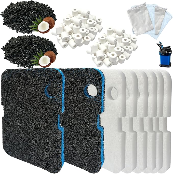 16 Pack Aquarium Filter Media Set Replacement
