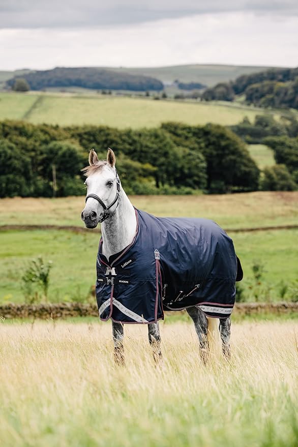 LeMieux Kudos 200g Turnout Blanket - 1680Denier Waterproof Outer - Detachable Neck Inlcluded - Navy - 69"