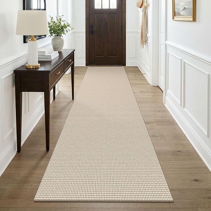 KOZYFLY Cotton Runners for Hallway 3x9, Wide Washable Runner Rug, Woven Non