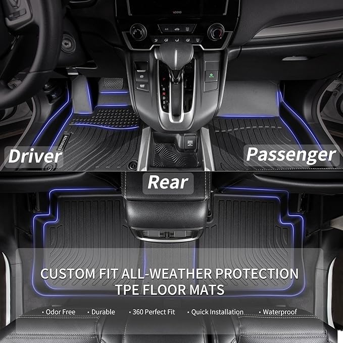 KELCSEECS® Floor Mats & Cargo Liner Custom for 2021-2026 Chevy/Chevrolet Suburban & GMC Yukon XL 8 Seats Bench Seats All Weather Protection TPE Floor Liners Full Set Chevy Suburban Accessories Black