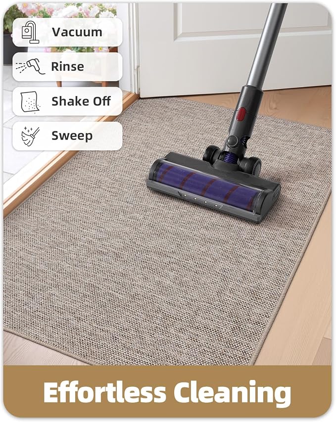 Color&Geometry Ultra Thin Indoor Door Mat 36"x56", Non Slip Rubber Backed Dirt