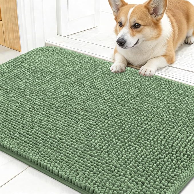 OLANLY Dog Door Mat for Muddy Paws 24x16, Absorbs Moisture and Dirt, Absorbent
