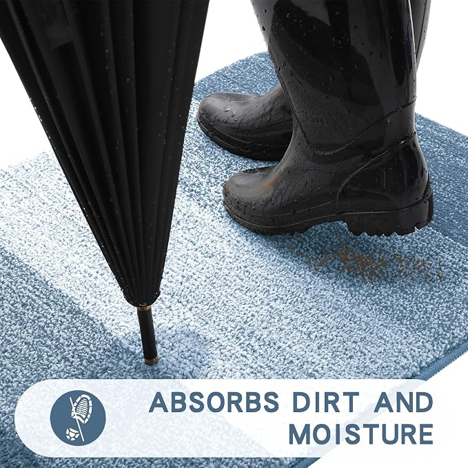Kitinjoy Indoor Outdoor Door Mat, 36x24 Non-Slip Absorbent Dirt Trapper