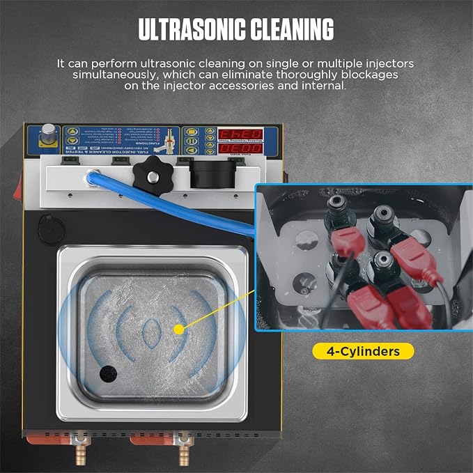 AUTOOL Automotive Motorcycle 4 Cylinder Ultrasonic Wave Injector Cleaner Petrol