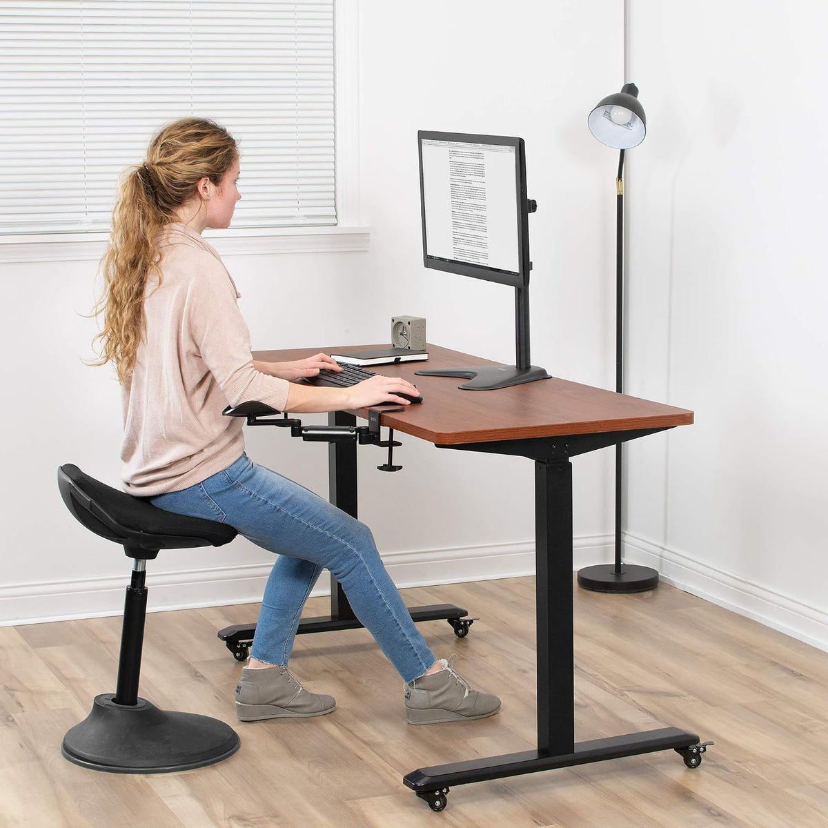 VIVO Black Clamp-on Adjustable Arm Rests, 2 Pack, MOUNT-ARM02P