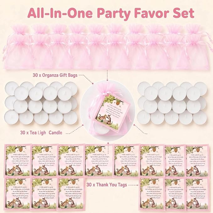 30 Sets Baby Shower Party Favors, Winnie Baby Shower Party Favors Including 30