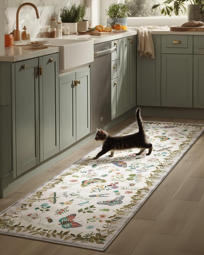 Machine Washable Kitchen Runner Rugs: 2'6"x8' Hallway Runner Stain Resistant