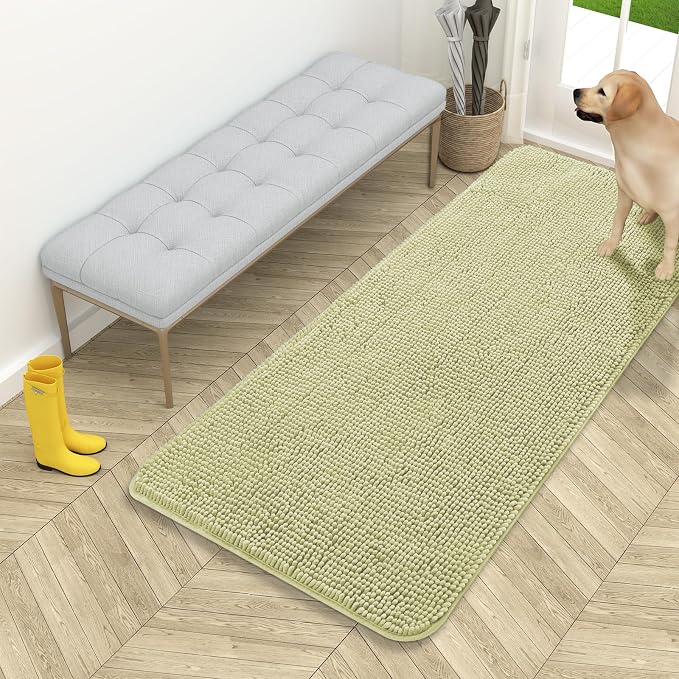 OLANLY Dog Door Mat for Muddy Paws 54x24, Absorbs Moisture and Dirt, Absorbent