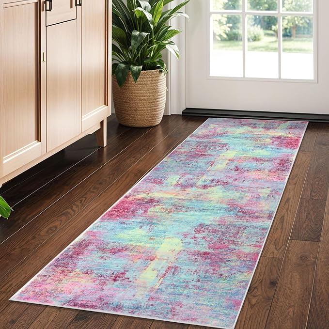 IOHOUZE Abstract Runner Rug 2x5 Ft Washable Runners