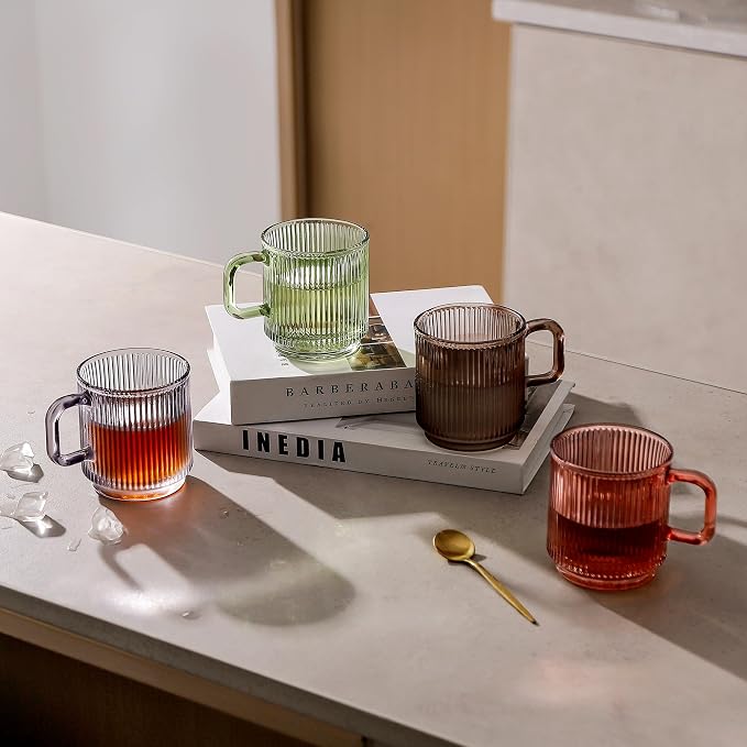 Lysenn Glass Coffee Mug with Lid