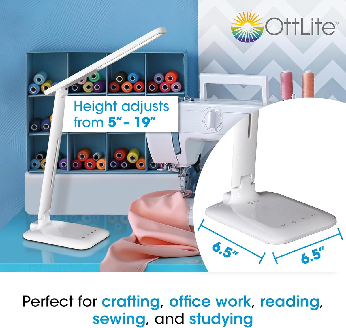 OttLite Slimline LED Desk Lamp, White