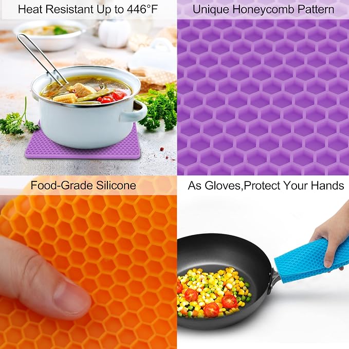 6 Pack Silicone Trivet Mat, Silicone Trivets