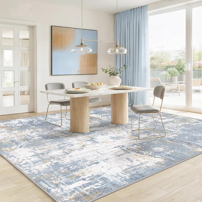 RELEANY Washable Area Rugs 6'x9' Non-Slip Modern Abstract Soft