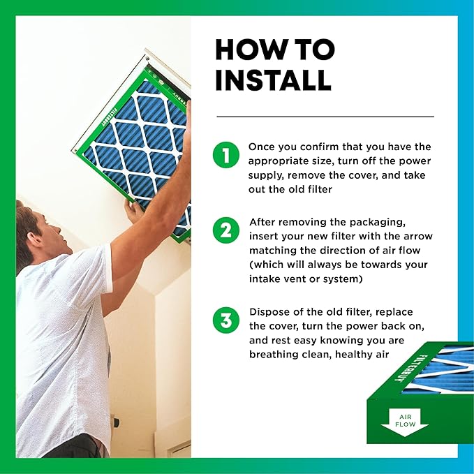 Filterbuy 12x18x1 Air Filter MERV 13 Optimal Smoke & Allergy Defense,