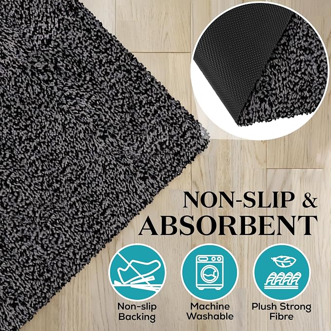 Premium Microfiber Indoor Door Mat – 24"x36" Washable Entry Mat, Waterproof