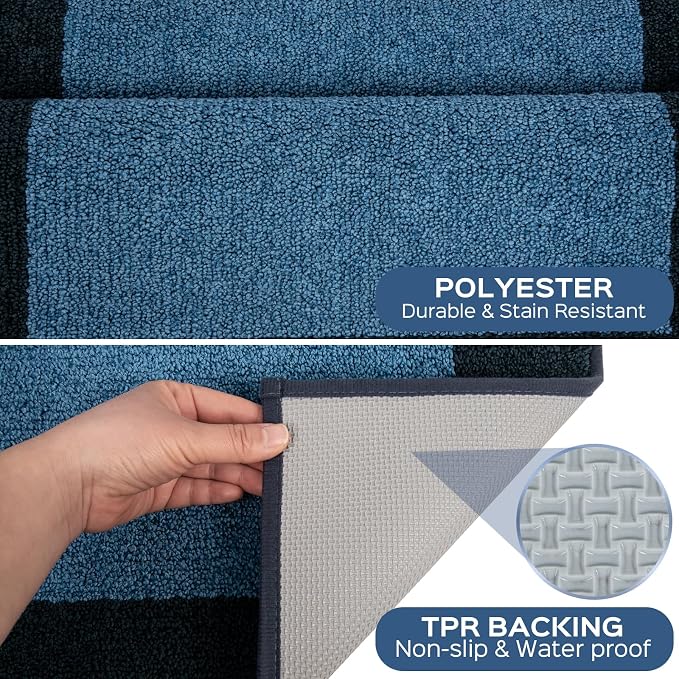 Machine Washable Throw Rug 24" x 36", Non Slip Kitchen Mat