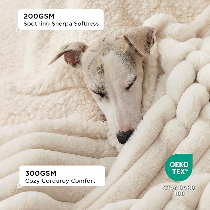 Bedsure Waterproof Dog Blankets and Washable Medium Dog Bed