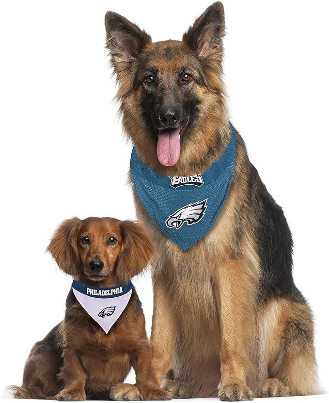 Pets First NFL Philadelphia Eagles Reversible Bandana Size XX-Large for Dogs & Cats. 2 Sided Sports Bandana, Premium Embroidery Team Logo, Many NFL Teams Available