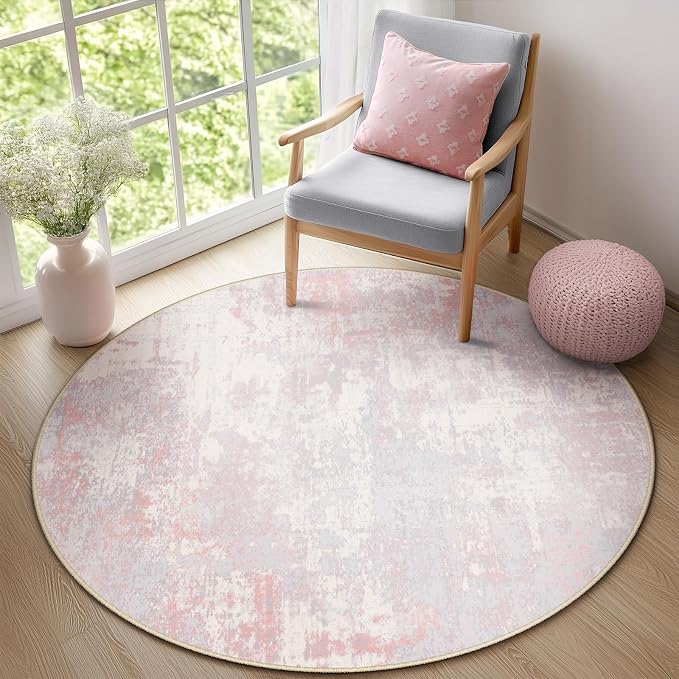 RELEANY Washable Area Rugs 6ft Non-Slip Modern Abstract Soft