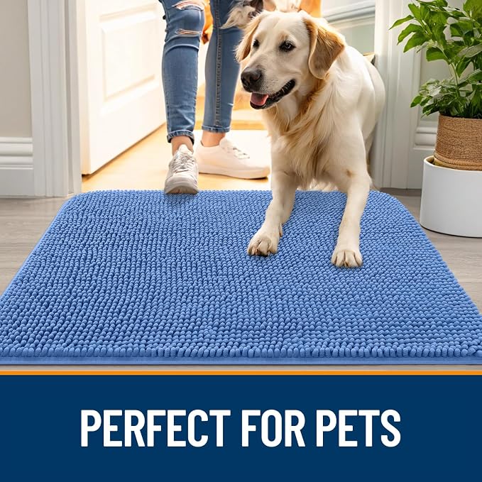 OLANLY Dog Door Mat for Muddy Paws 36x24, Absorbs Moisture and Dirt, Absorbent
