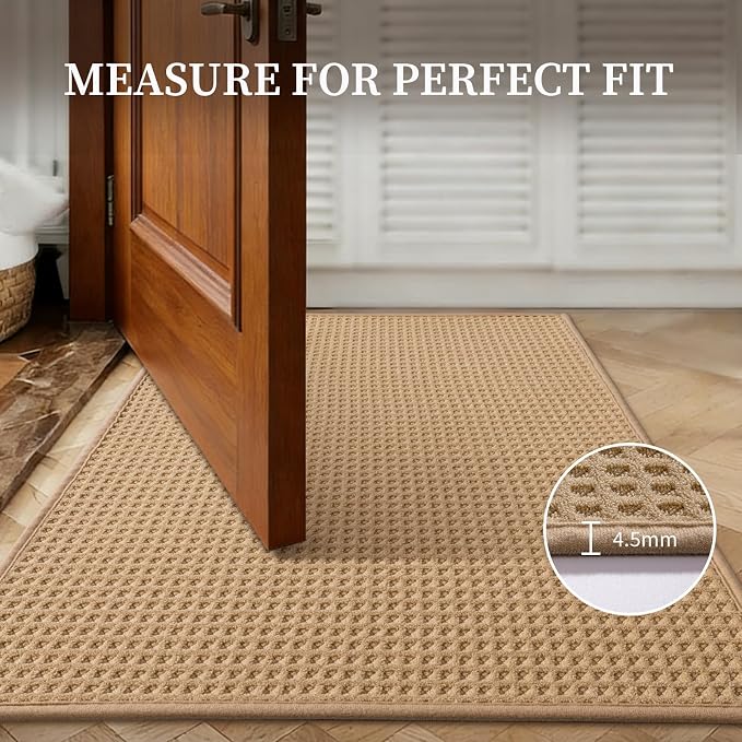 YIHOUSE Indoor Door Mat 20" x 32", Non-Slip Washable Entryway Mat, Dirt Trapper