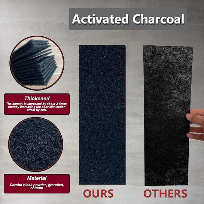Carbon Filter 4" x 12" Activated Charcoal Air Vent Floor Heater Pre-Filter