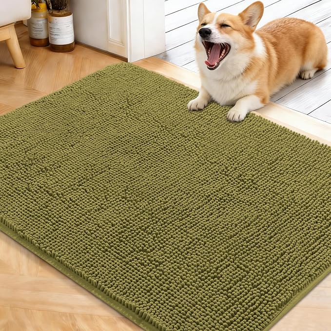 OLANLY Dog Door Mat for Muddy Paws 40x32, Absorbs Moisture and Dirt, Absorbent