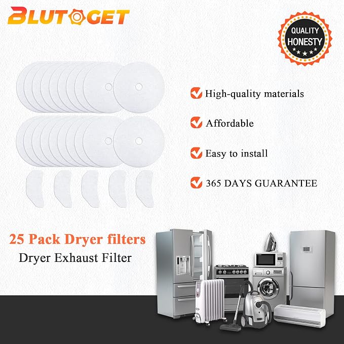 25PCS Cloth Dryer Exhaust Filter