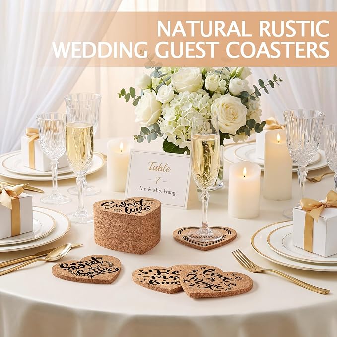 60 PCS Cork Coasters for Laser Engraving, Thick Absorbent Blank Coasters | 4