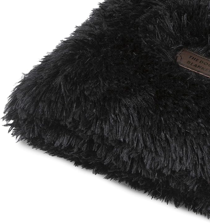 The Dog’s Blanket – Faux Fur Dog Blanket, Black, XL, 38x54