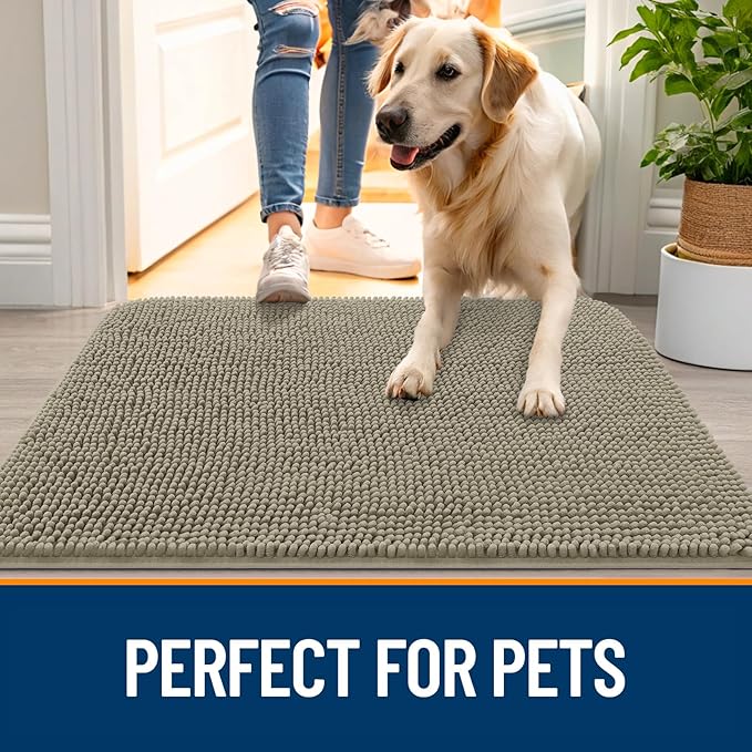 OLANLY Dog Door Mat for Muddy Paws 70x32, Absorbs Moisture and Dirt, Absorbent