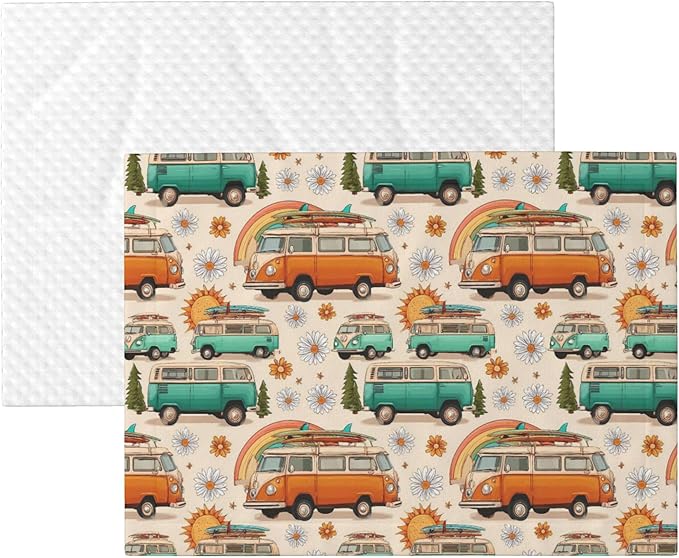 Waterproof Dog Blanket Soft Pet Blanket for Puppy Cat, Fleece Cat Throw Blankets for Furniture Bed Couch Sofa Reversible - Camp Van 3