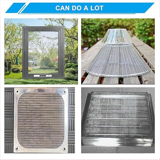Stainless Steel Mesh Screen 8Mesh 304, 15.7" x 147" Metal Mesh Screen, Rust
