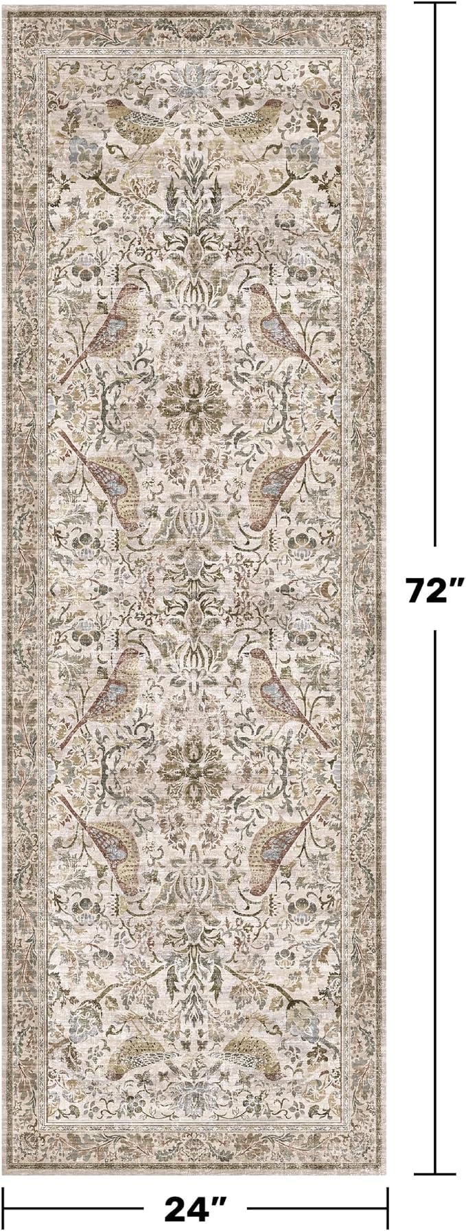 Vintage 2x6 Washable Runner Rugs
