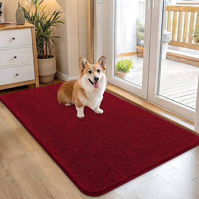 OLANLY Dog Door Mat for Muddy Paws 45x27, Absorbs Moisture and Dirt, Absorbent