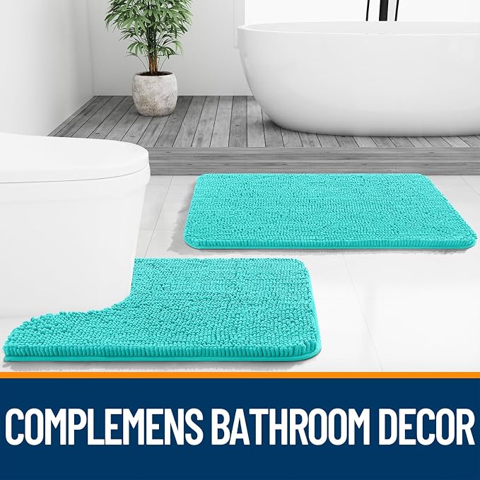OLANLY Bathroom Runner Rugs 70x24, Extra Soft Absorbent Chenille Bath Rugs