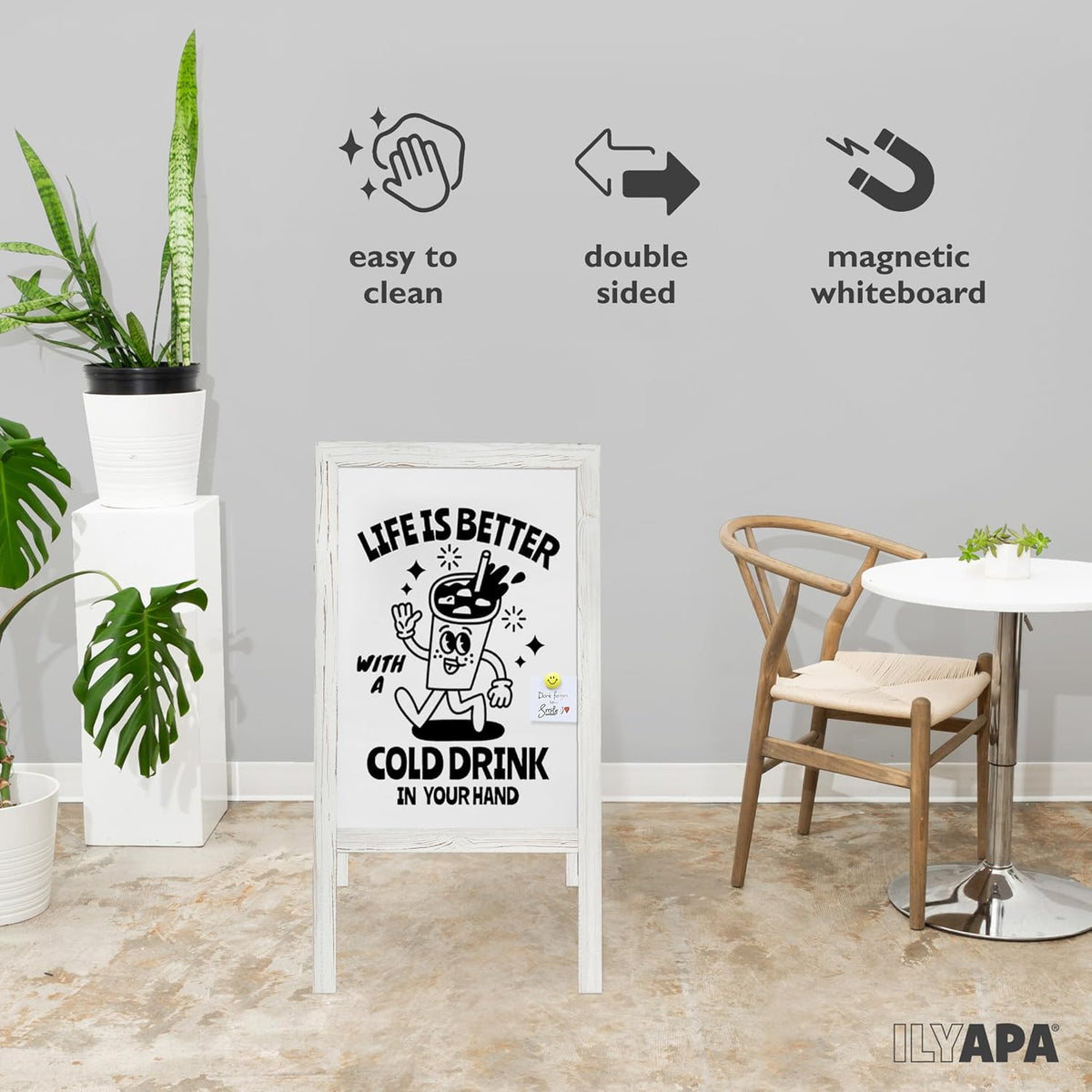 Ilyapa A Frame Whiteboard Easel Sign 40x20 in - Sandwich Signs Outdoor