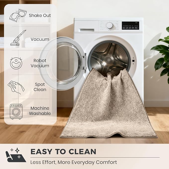 PURRUGS Easy Care Area Rug 4ft x 6ft, Non-Slip Machine Washable Entryway Rug
