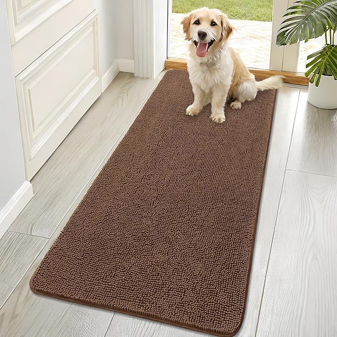 OLANLY Dog Door Mat for Muddy Paws 70x32, Absorbs Moisture and Dirt, Absorbent