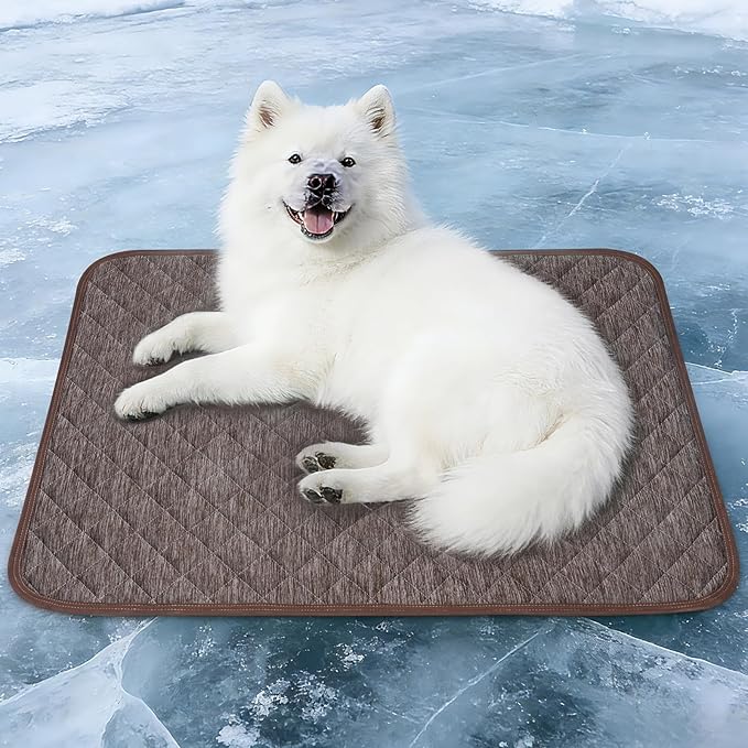 Cooling Mat for Dogs: Waterproof Pet Cooling Mat for Crate Kennel, Summer Indoor Dog Cooling Pad for Floor and Sofa, Dark Grey, Small Dog/Cat