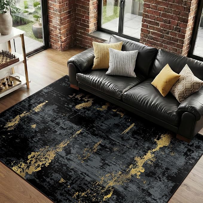 RELEANY Washable Area Rugs 4'x6' Non-Slip Modern Abstract Soft