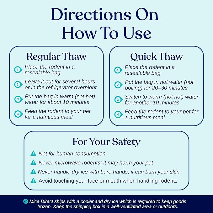 MiceDirect EST. 2003 Frozen Rat Medium Feeder Snake Food for Adult Ball Python Monitor, Lizard (15 Count)