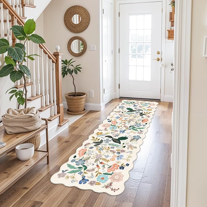 2x6 Washable Hallway Runner Rug: Floral Kitchen Rugs