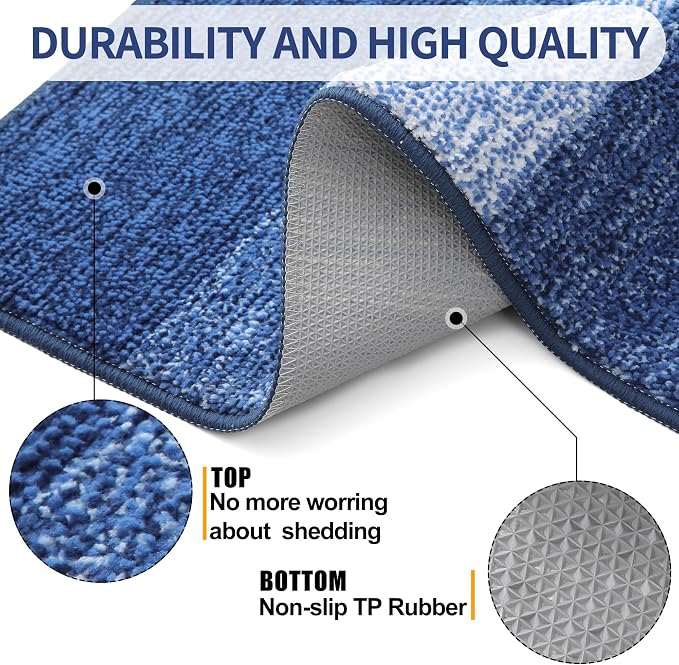 Kitinjoy Indoor Outdoor Door Mat, 45x27 Non-Slip Absorbent Dirt Trapper