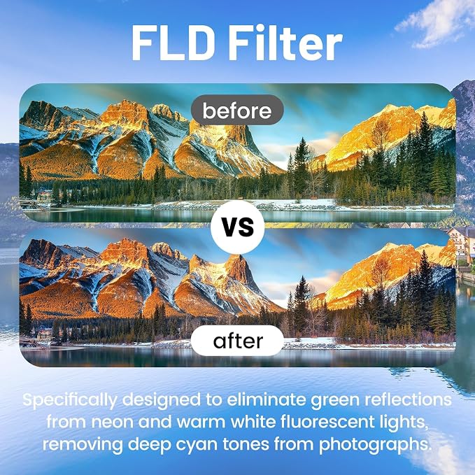3Pcs UV+CPL+FLD Lens Filter Kit 62mm